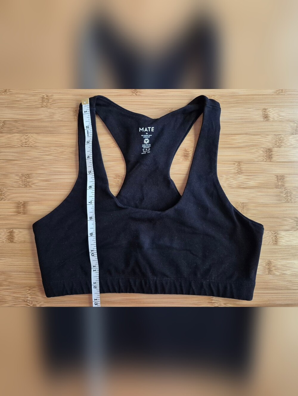 MATE the Label Organic Cotton Stretch Sports Bra - Black